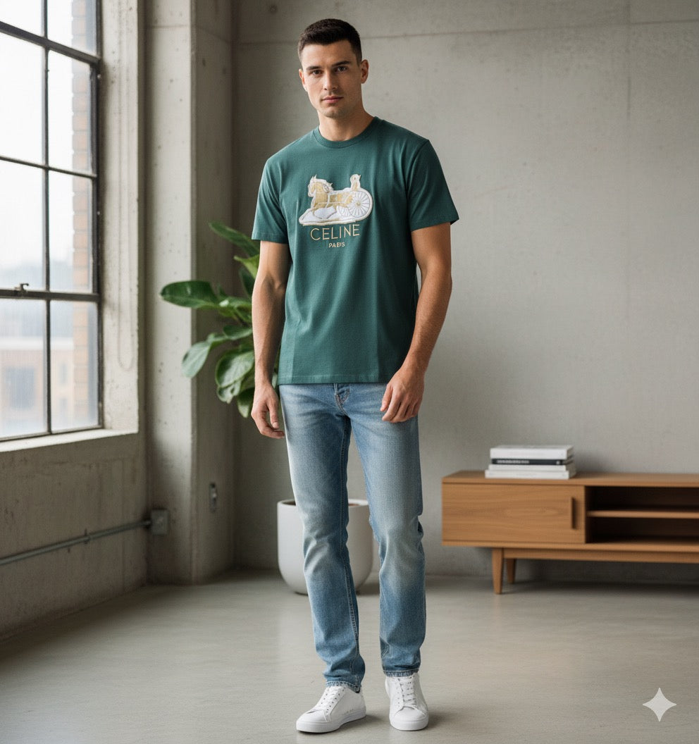 Premium Embroidery Chest Patch Tshirt